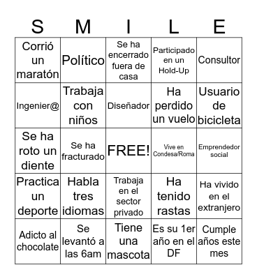 Hello Stranger! Bingo Card