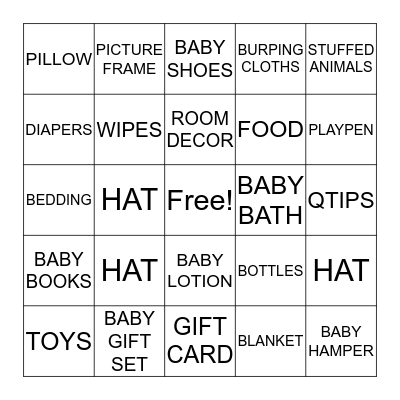 BABY SHOWER BINGO Card