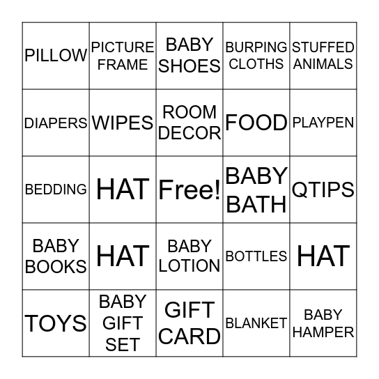BABY SHOWER BINGO Card
