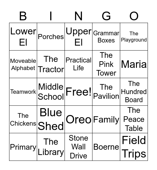 HCMS Bingo Card