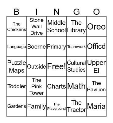 HCMS Bingo Card