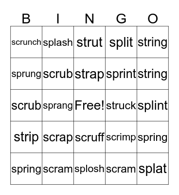 Level 2 Lesson 8 Practice Sheet Bingo Card
