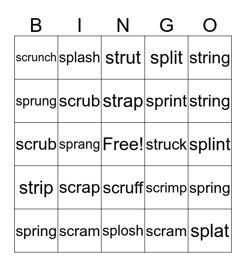 Level 2 Lesson 8 Practice Sheet Bingo Card