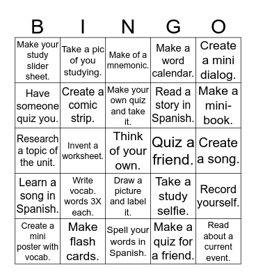 Tarea  LO TENGO Bingo Card