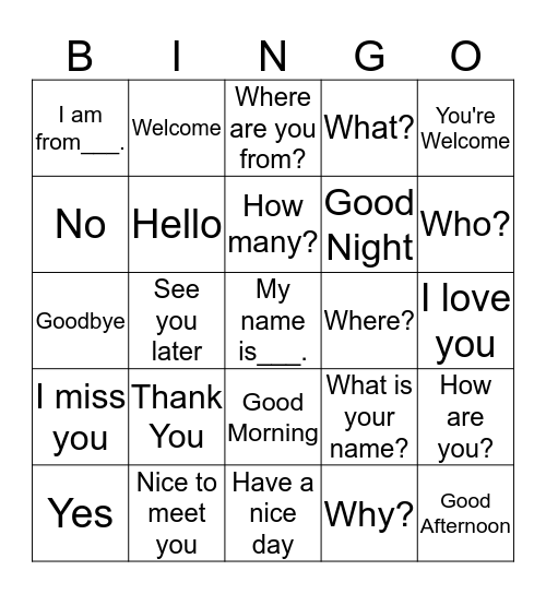 Bingo Card