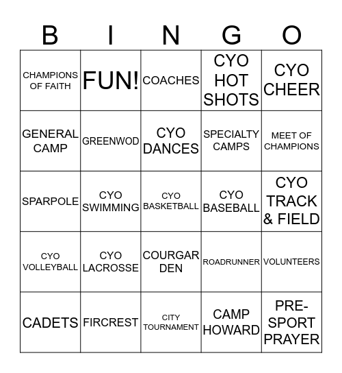 Appreciation Dinner 2019 Thank You Bingo Card