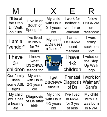 DSCNWA New Parent Bingo Card