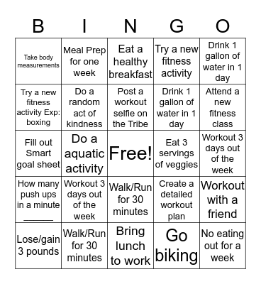 JUNE WELLNESS CHALLEGE BINGO Card