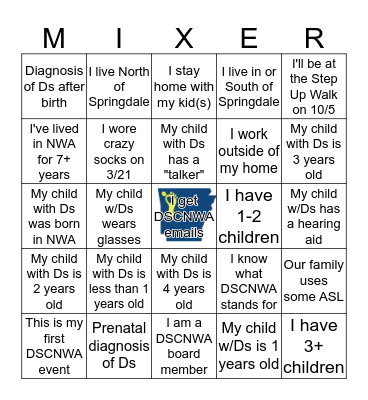 DSCNWA New Parent Bingo Card