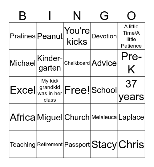 Lorita Bingo Card