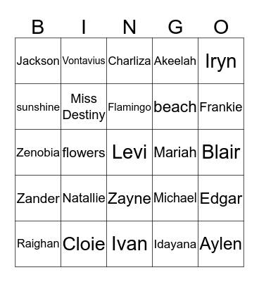 SCOPE BINGO Card