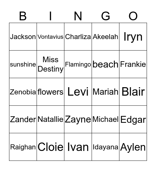 SCOPE BINGO Card