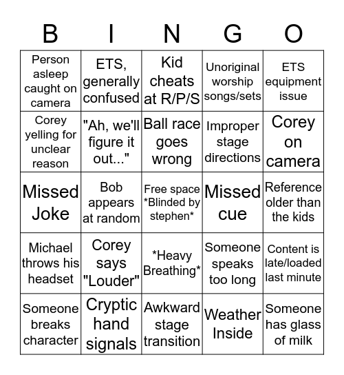 Impact Bingo Card