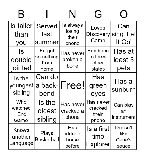 Find Someone Who... Bingo Card