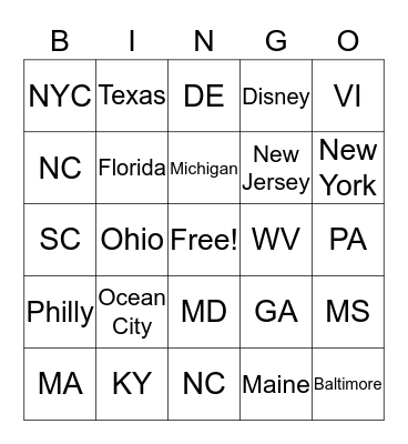 That Traveling Game Bingo Card