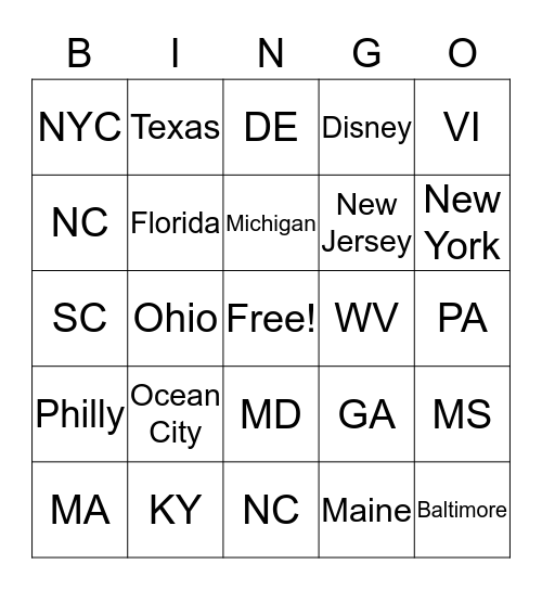 That Traveling Game Bingo Card