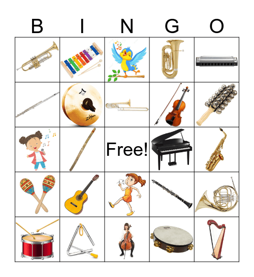 Musical Bingo Card