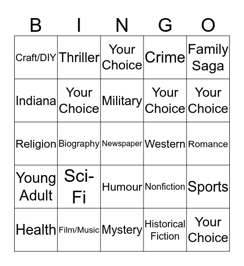 Cozy Up and READ Bingo Card