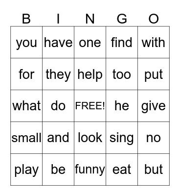 Lessons 1-3 Bingo Card