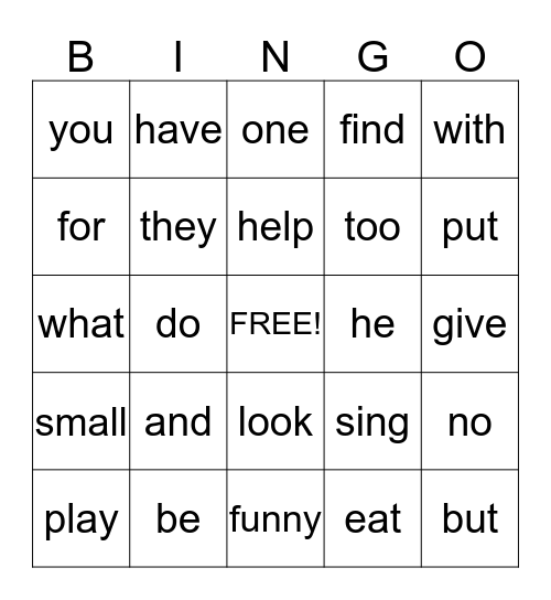 Lessons 1-3 Bingo Card