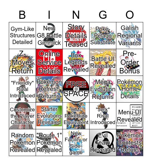 Pokémon Direct 06.05.19 Bingo Card