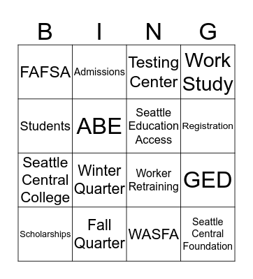 Basic Studies BINGO Card