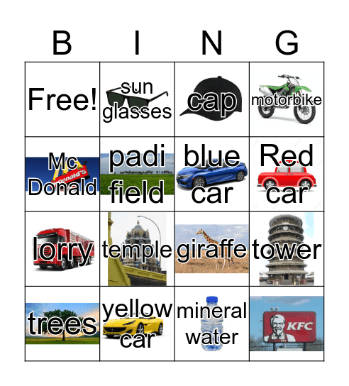 What can you see. Bingo Card