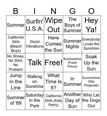 Kick-OFF to Summer Bingo Card