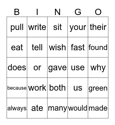 2P is Terrific Bingo Card