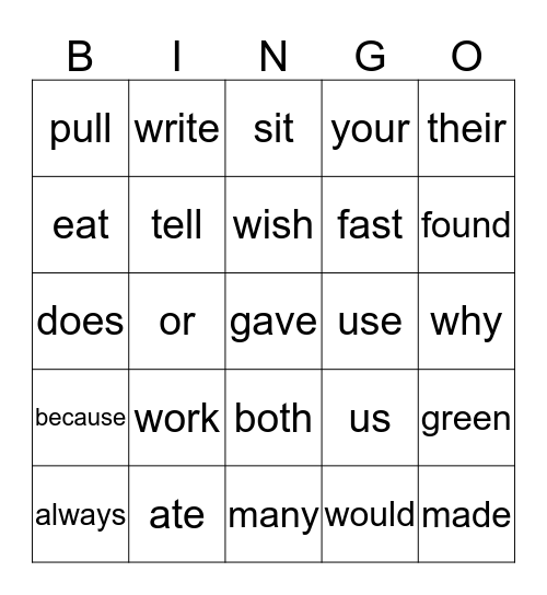 2P is Terrific Bingo Card