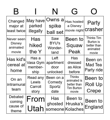 Human Bingo Card