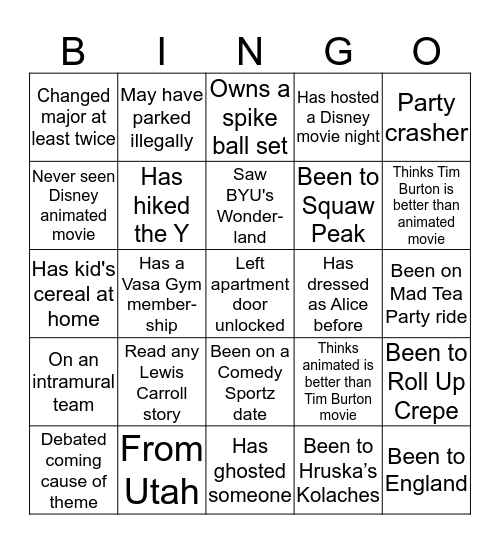 Human Bingo Card