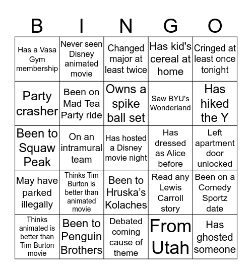 Human Bingo Card