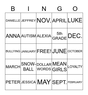 BECAUSE OF MR. TERUPT Bingo Card