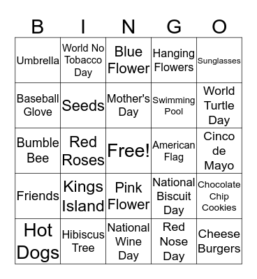 May Bingo Card