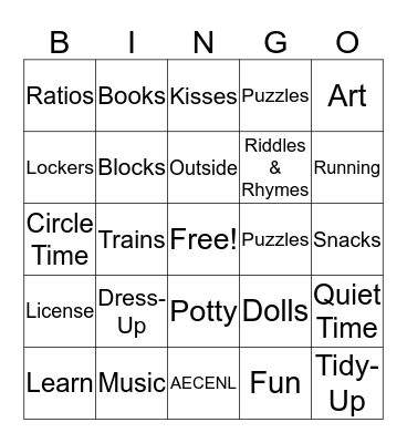 Happy ECE Week 2019 Bingo Card