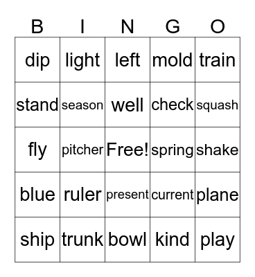 Multiple Meaning Words Bingo Card