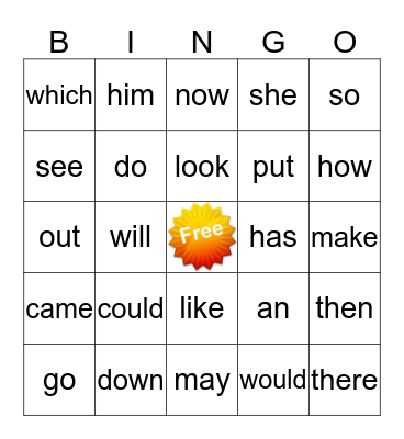 Sight Words Quarter 2 Bingo Card