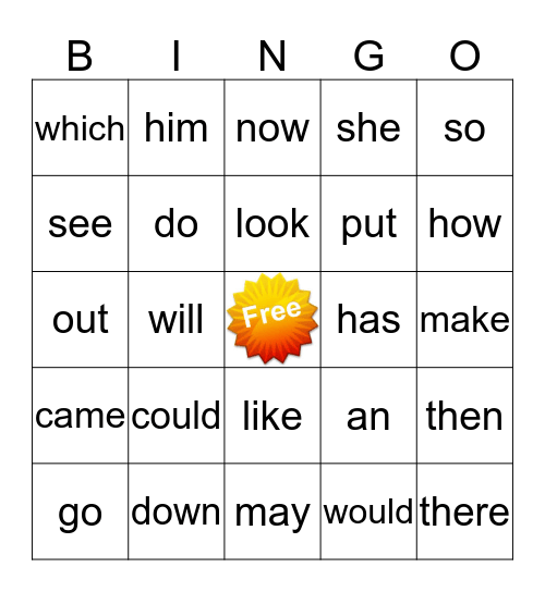 Sight Words Quarter 2 Bingo Card