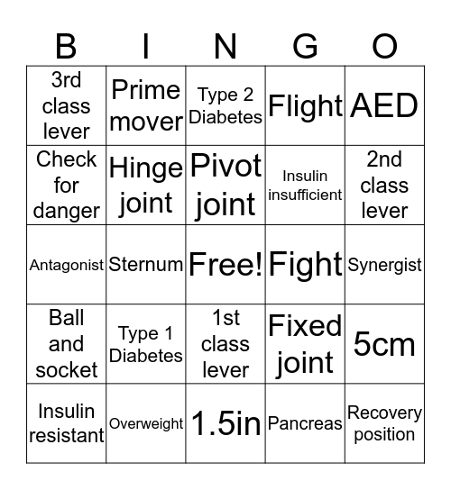 Final Review 1 Bingo Card
