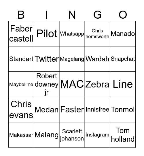 Semangat luddie! Bingo Card