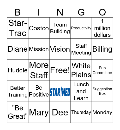 Star-Med Bingo Card