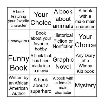 Summer Book Bingo Card