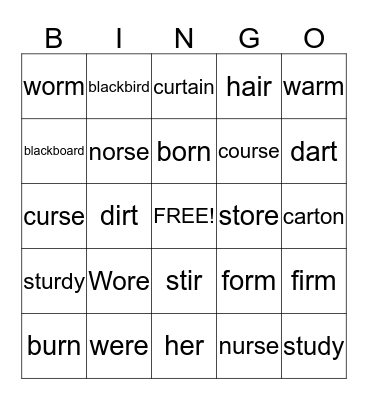 More Pronunciation Bingo Card