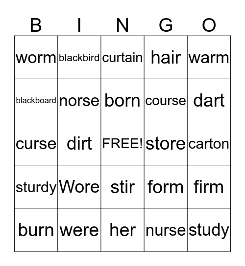 More Pronunciation Bingo Card