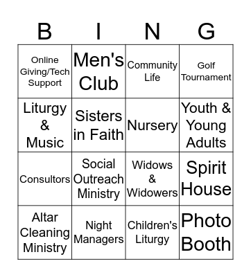Fruits of the Spirit Festival Bingo Card