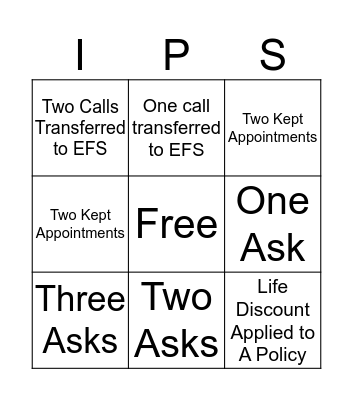 I Protected Someone Bingo Card