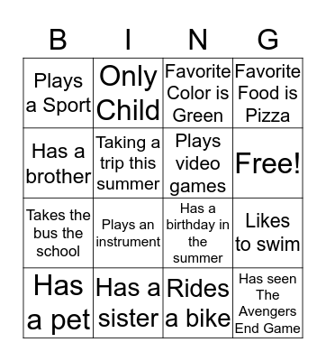 B104 BINGO! Bingo Card