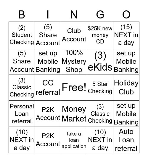 Rachel Bingo Card