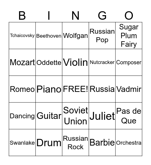Russia BINGO  Bingo Card